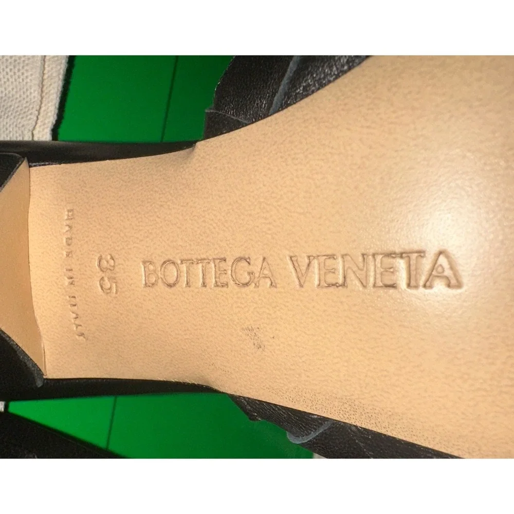 Bottega Veneta Women Size 35 Blink High Heel Interciato Mule Sandals Black Lux